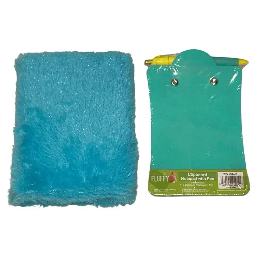 2x Happy Go Fluffy Easter Chick Notebook and Clipboard with Pen